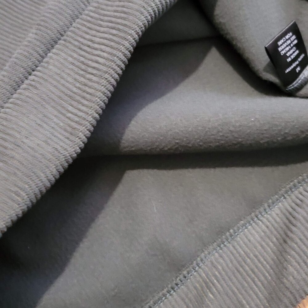 Members Only Corduroy Pullover Hoodie Heavy Sage Green Men's Medium M Like New - Picture 6 of 7
